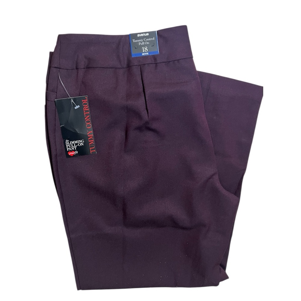 NEW Avenue Sz 18 Women’s Plum Purple Casual or Dress Pants - Petite Pull on